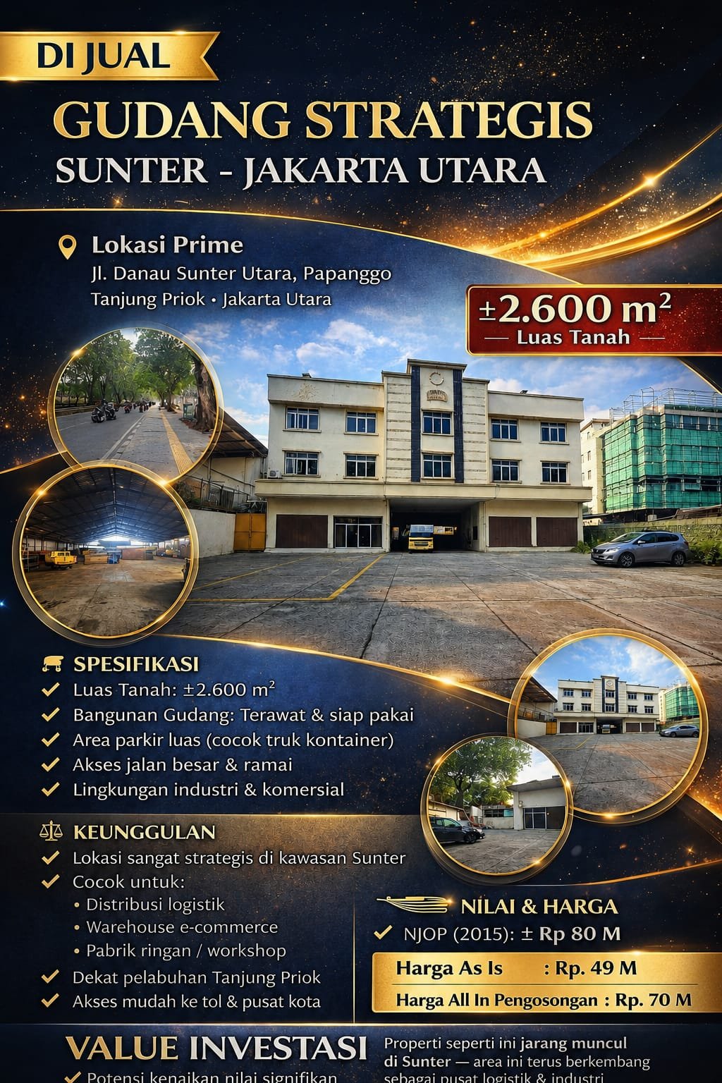 LELANG CESSIE GUDANG STRATEGIS DI SUNTER JAKUT